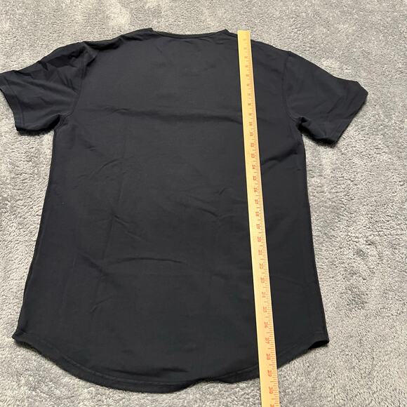 BYLT Shirt Mens Large Black Drop Cut Crewneck Curved Hem Performance Gym - Picture 5 of 7